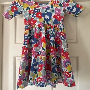 Hanna Andersson Multicolor Floral Skater Dress with Pockets